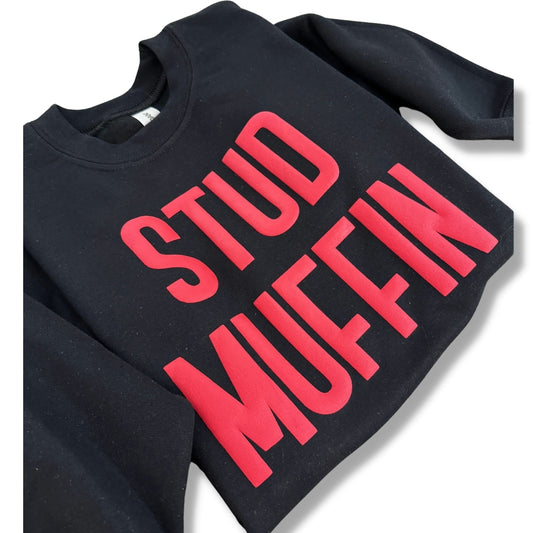 Puff Red Letters Stud Muffin