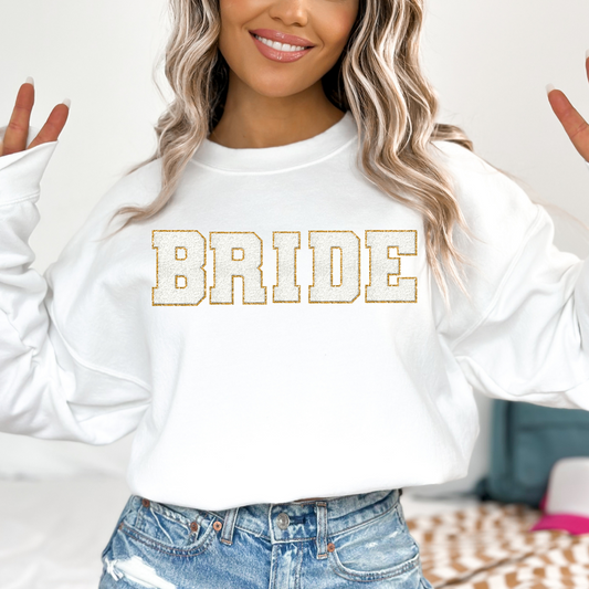 Chenille Letter  Bride sweatshirt