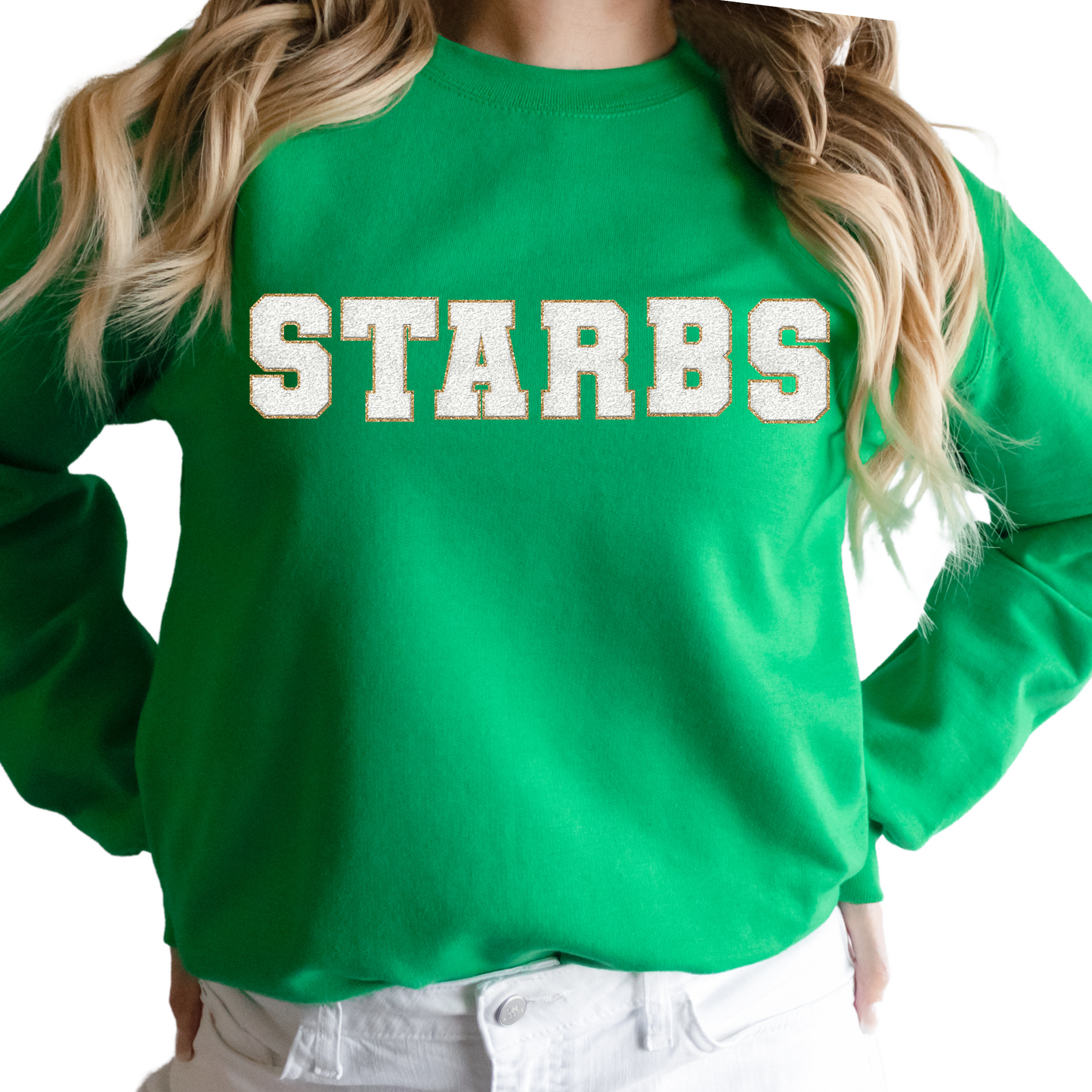 Starbs Sweatshirt Chenille letters in White