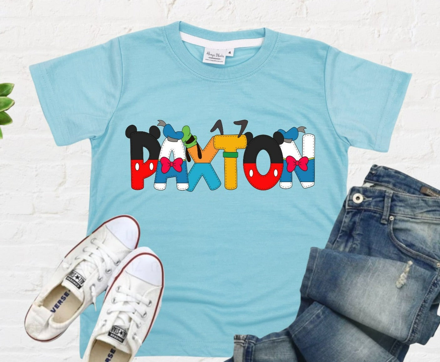 KIDS Disney Character Name Shirt